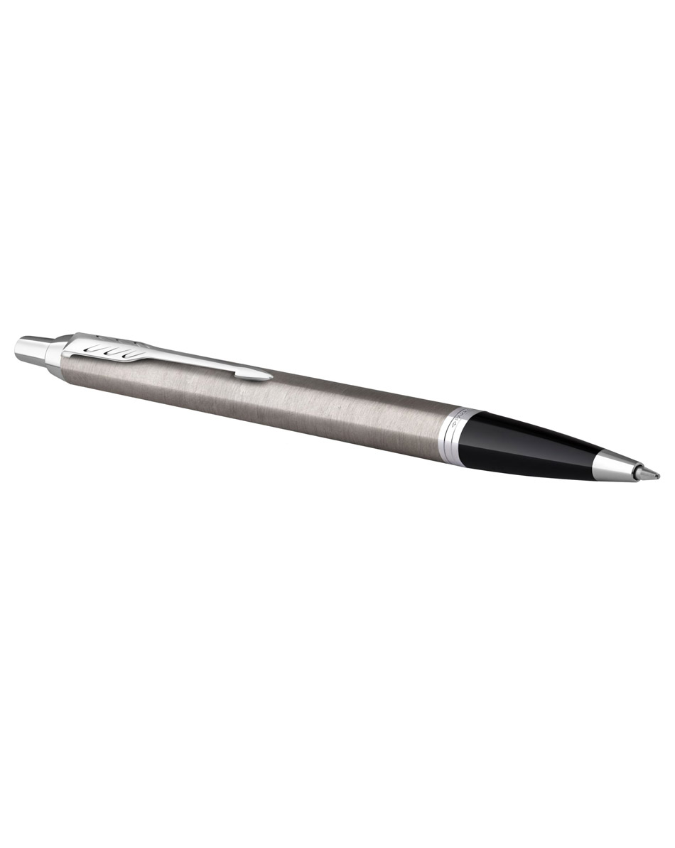 Ручка шариковая Parker IM Essential Stainless Steel CT, серебристая с черным