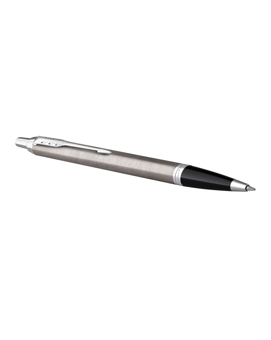 Ручка шариковая Parker IM Essential Stainless Steel CT, серебристая с черным